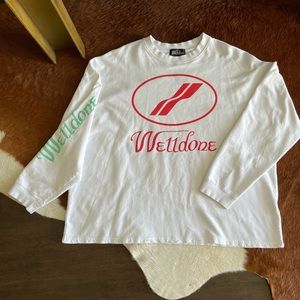 Well done cream sweatershirt/Size OS